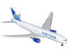 Boeing 777-200ER Commercial Aircraft with Flaps Down United Airlines N798UA White with Blue Tail Gemini 200 Series 1/200 Diecast Model GeminiJets G2UAL1260F