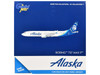 Boeing 737 MAX 9 Commercial Aircraft Alaska Airlines N708AL White with Blue Tail Graphics 1/400 Diecast Model GeminiJets GJASA2393
