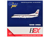 Saab 340A Commercial Aircraft Business Express Airlines - The Delta Connection N749BA White with Blue and Red Stripes 1/400 Diecast Model GeminiJets GJGAA2207