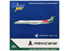 Embraer ERJ-145 Commercial Aircraft Mexicana de Aviacion XA-MBR White with Green Stripes 1/400 Diecast Model GeminiJets GJMXA2267