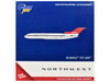 Boeing 727-200 Commercial Aircraft Northwest Airlines N254US White with Blue Stripes and Red Tail 1/400 Diecast Model GeminiJets GJNWA2369