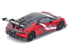 2025 Yangwang U9 Xtreme Test Car #02 Red Metallic with White Stripes and Carbon Top World Fastest EV Supercar 1/64 Diecast Model Car Inno Models IN64-YNU9-NURB