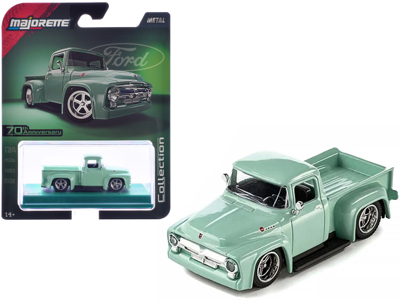 1956 Ford F 100 Pickup Truck Light Green Collection Series 1/64 Diecast Model Car Majorette MJ8505001019
