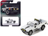 1985 Toyota Hilux SR5 Pickup Truck White with Black Graphics Collection Series 1/64 Diecast Model Car by Majorette MJ8505001022