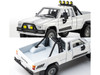 1985 Toyota Hilux SR5 Pickup Truck White with Black Graphics Collection Series 1/64 Diecast Model Car by Majorette MJ8505001022