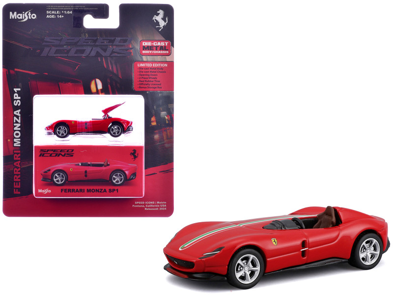 Ferrari 812 Competizione Red with Yellow Stripe Speed Icons Series