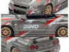 Nissan Skyline GT-R R34 Z-Tune RHD Right Hand Drive Gray Metallic with Graphics Indonesia Diecast Expo 2024 Exclusive Edition 1/64 Diecast Model Car Inno Models IN64-R34ZT-IDE11