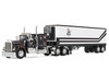 Kenworth W900A with 60 Flat Top Sleeper and 40' Vintage Trailer with Reefer Dick Simon Trucking Black with Graphics 1/64 Diecast Model DCP/First Gear 60-2272