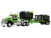 Kenworth W900 Day Cab with Demco 42' Liquid Fertilizer Tender Trailer Green and Black 1/64 Diecast Model DCP/First Gear 60-2289