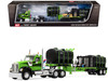 Kenworth W900 Day Cab with Demco 42' Liquid Fertilizer Tender Trailer Green and Black 1/64 Diecast Model DCP/First Gear 60-2289