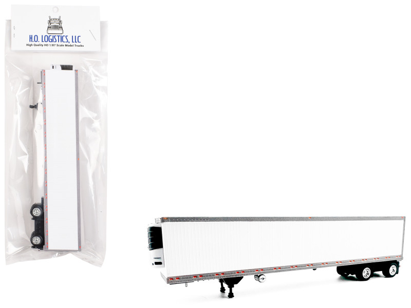 53 Spread Axle Refrigerated Trailer White 1/87 (HO) Plastic Model Car HO Logistics HL-168