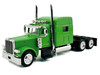 Peterbilt 389 Truck Tractor with Sleeper Cab Lime Green and Low Boy Flatbed Trailer Black Combo Set 1/87 (HO) Plastic Model Car HO Logistics HL-38904-489