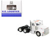 Peterbilt 367 Truck Tractor with Day Cab White and Articulated Tank Trailer Cemex White with Blue Stripes Combo Set 1/87 (HO) Plastic Model Car HO Logistics HL-36707-201