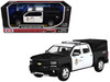 2017 Chevrolet Silverado 1500 LT Z71 Crew Cab Pickup Truck Los Angeles Police Department Black and White Law Enforcement and Public Service Series 1/27 Diecast Model Car Motormax 76633