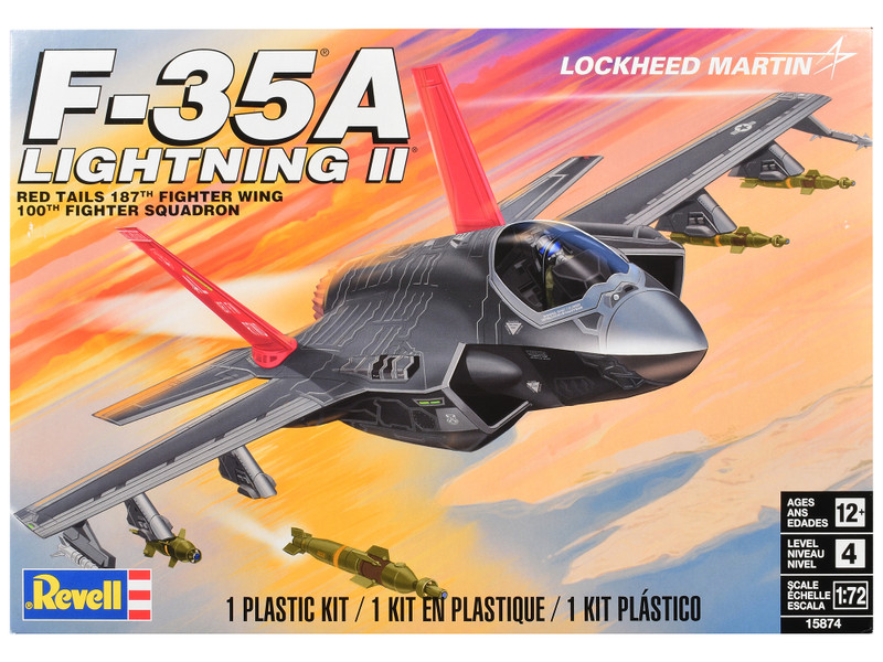 Level 4 Model Kit Lockheed Martin F-35A Lightning II Aircraft 1/72 Scale Model Revell 15874