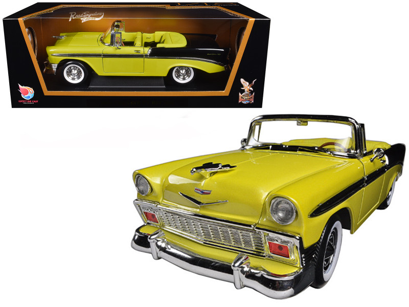 1956 Chevrolet Bel Air Convertible Yellow/Black 1/18 Diecast Car Model
Road Signature 92128