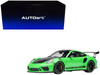 Porsche 911 (991.2) GT3 RS Weissach Lizard Green with Carbon Hood and Top 1/18 Model Car Autoart 78179