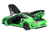 Porsche 911 (991.2) GT3 RS Weissach Lizard Green with Carbon Hood and Top 1/18 Model Car Autoart 78179