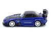 Honda S2000 RHD Right Hand Drive "J's Racing" Blue Metallic with Carbon Hood and Top 1/64 Diecast Model Car Inno Models IN64-S2000JS-BLUE