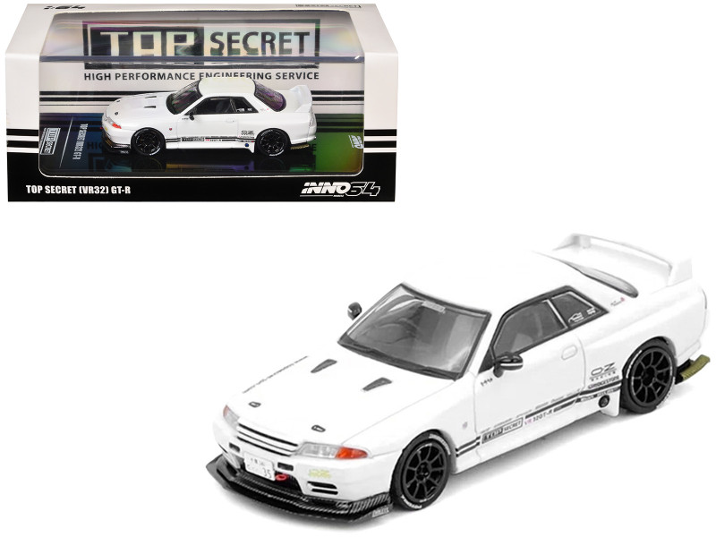 Nissan Skyline Top Secret VR32 GT-R RHD Right Hand Drive White 1/64 Diecast Model Car Inno Models IN64-VR32TS-WHITE