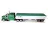 Kenworth W900L Truck Tractor with Sleeper Cab Cargill Green and Covered Grain Trailer White with Green Tarp Combo Set 1/87 (HO) Plastic Model Car HO Logistics HL-90011-465