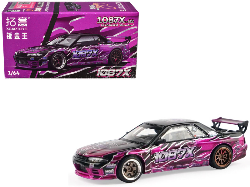 Pandem R32 Echo Gao - 1087X Black and Purple 1/64 Diecast Model Car XCarToys 1087X-02