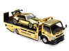 Nissan Pandem Fuso-300 Flatbed Truck RHD Right Hand Drive Gold Chrome and RWB 930 Gold Chrome with Graphics 2 Car Box Set Hobby Expo China 2026 1/64 Diecast Model Car Pop Race PR640477-0489