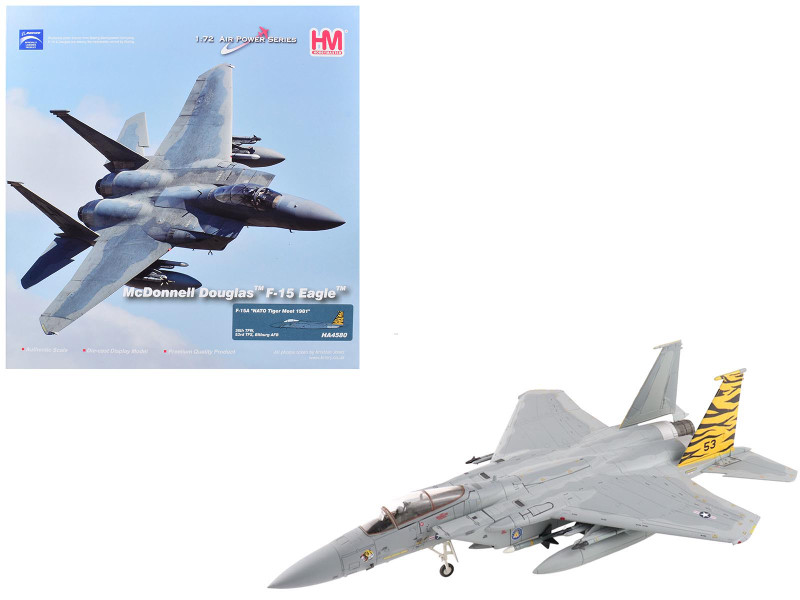 McDonnell Douglas F-15A Eagle Fighter Aircraft NATO Tiger Meet 36th TFW 53rd TFS Bitburg AFB 1981 United States Air Force Air Power Series 1/72 Diecast Model Hobby Master HA4580
