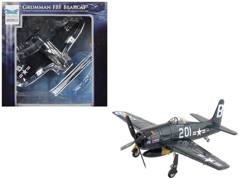 Grumman F8F-2P Bearcats Fighter Aircraft 121714 Duxford Restored Plane 2014 United States Navy SkyMax Flying Heroes 1/72 Diecast Model Hobby Master SM1014