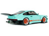 2025 Porsche 911 KS-R by Khyzyl Saleem Blue Racer Light Blue with Orange Stripes 1/18 Diecast Model Car Solido S1810504