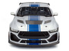 2024 Ford Shelby Mustang Super Snake Gray Metallic with Blue Stripes 1/18 Diecast Model Car Solido S1813803