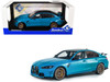 2024 BMW M3 Competition Daytona Beach Blue with Carbon Top 1/18 Diecast Model Car Solido S1814303