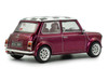 1997 Mini Cooper Sport Purple Metallic with White Stripes and Checkered Top 1/43 Diecast Model Car Solido S4316604