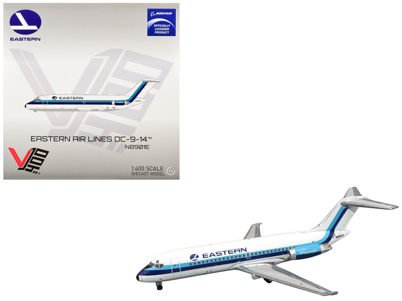 McDonnell Douglas DC-9-14 Commercial Aircraft Eastern Air Lines N8901E White with Blue Stripes 1/400 Diecast Model V1:400 400010