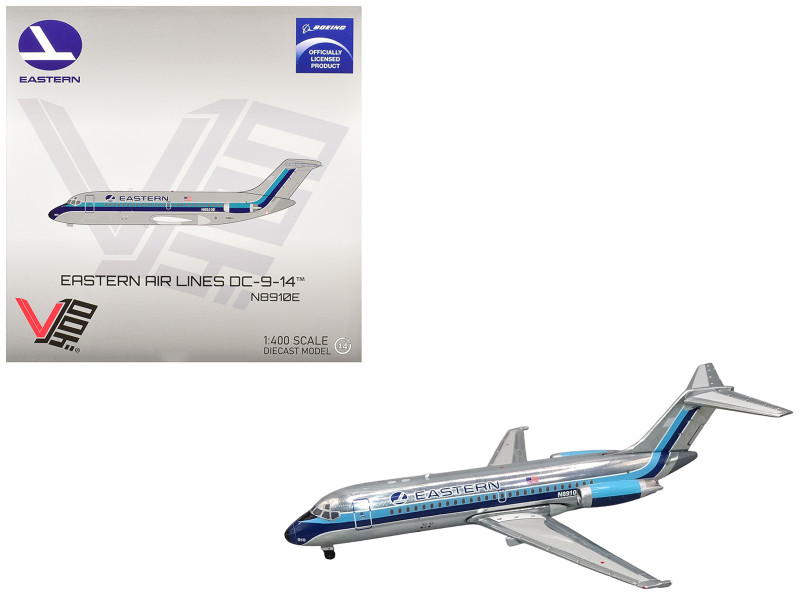 McDonnell Douglas DC-9-14 Commercial Aircraft Eastern Air Lines N8910E Silver with Blue Stripes 1/400 Diecast Model V1:400 400011