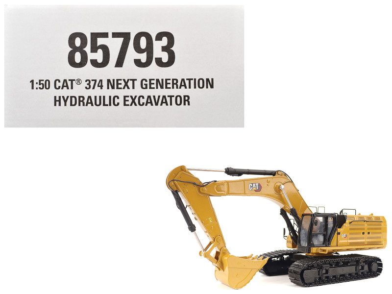 CAT Caterpillar 374 Hydraulic Excavator Yellow High Line Series 1/50 Diecast Model Diecast Masters 85793