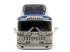 GM PD-4501 Scenicruiser Coach Bus Greyhound Bus Lines - 50th Anniversary Raw Metal with Blue and White Top and Gold Stripes The Bus & Motorcoach Collection 1/43 Plastic Model Iconic Replicas 43-0665