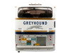 GM PD-4501 Scenicruiser Coach Bus Greyhound Bus Lines - 50th Anniversary Raw Metal with Blue and White Top and Gold Stripes The Bus & Motorcoach Collection 1/43 Plastic Model Iconic Replicas 43-0665