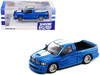 2003 Dodge Ram SRT-10 Pickup Truck Electric Blue Metallic with White Stripes 1/64 Diecast Model Car Shoom64 Models 103014-MJ1