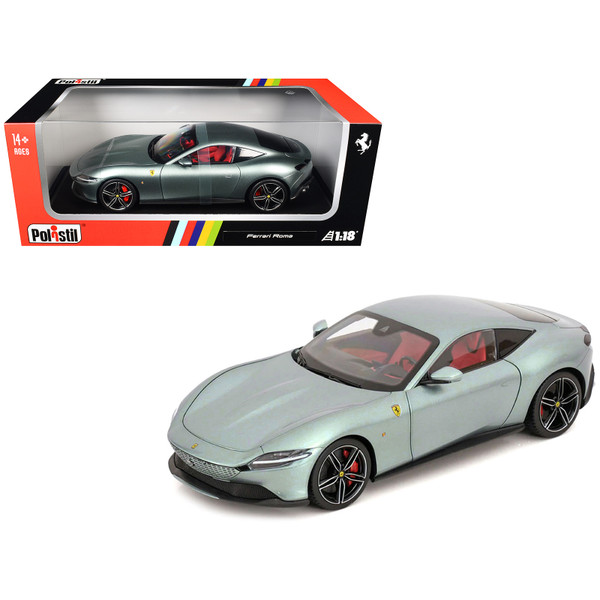 2019 Ferrari Roma Gray Metallic with Pink Interior 1/18 Diecast Model Car Polistil 18FE02042-WB