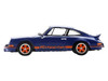 1973 Porsche 911 RS 2 7 Blue with Orange Stripes 1/64 Model Car Spark 64SP007A