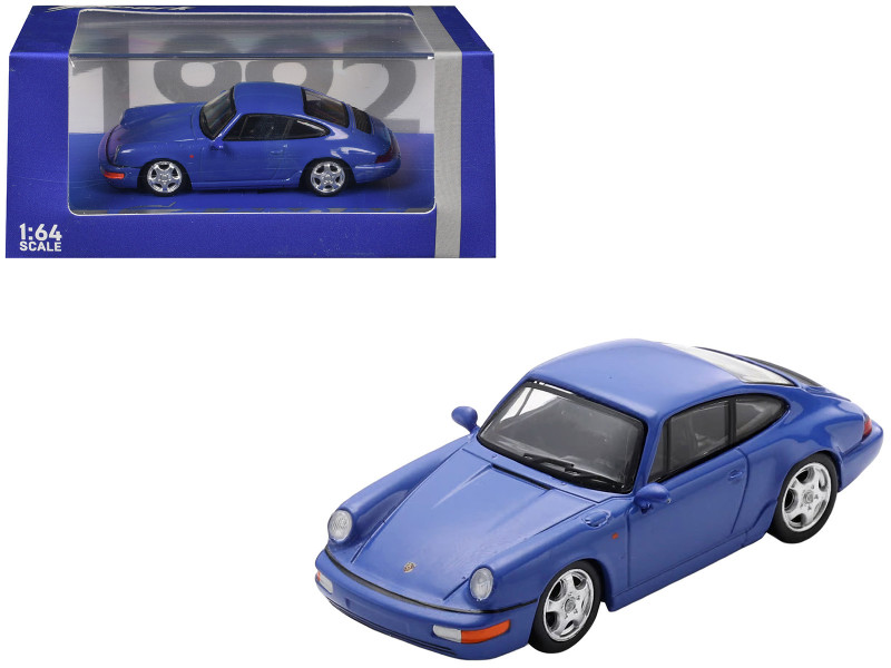 1992 Porsche 911 Carrera RS 3.6 Blue 1/64 Model Car Spark 64SP007E