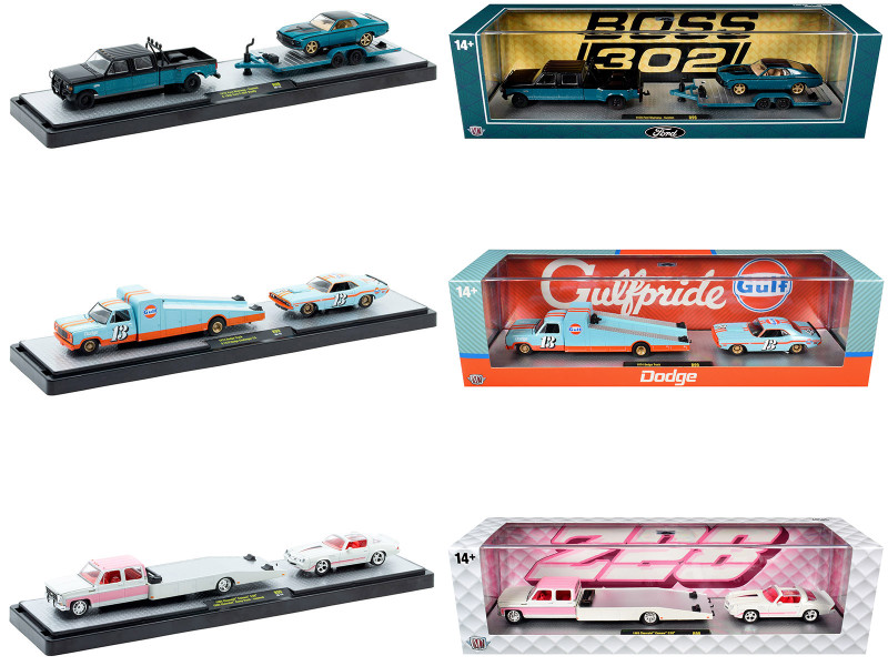 Auto Haulers Set of 3 Trucks Release 99 Limited Edition to 7600 pieces Worldwide 1/64 Diecast Models M2 Machines 36000-99