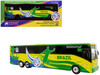 Van Hool CX-45 Coach Bus Brazil National Football Team Yellow and Green with Graphics International Federation of the Global Game Series Limited Edition to 504 pieces Worldwide 1/87 (HO) Diecast Model Iconic Replicas 87-0716