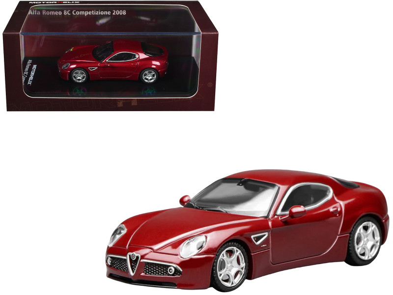 2008 Alfa Romeo 8C Competizione Competition Red Metallic 1/64 Diecast Model Car MotorHelix M69051