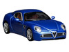 2008 Alfa Romeo 8C Competizione Blue Metallic 1/64 Diecast Model Car MotorHelix M69055