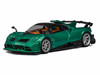 Pagani Imola Emerald Green Metallic with Carbon Top and Extra Wheels 1/64 Diecast Model Car CM Model CM64-IMOLA-10