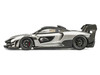 McLaren Senna GTR Silver Gray Metallic with Carbon Hood and Black Top 1/64 Diecast Model Car CM Model CM64-SENNAGTR-11