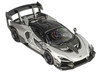McLaren Senna GTR Silver Gray Metallic with Carbon Hood and Black Top 1/64 Diecast Model Car CM Model CM64-SENNAGTR-11