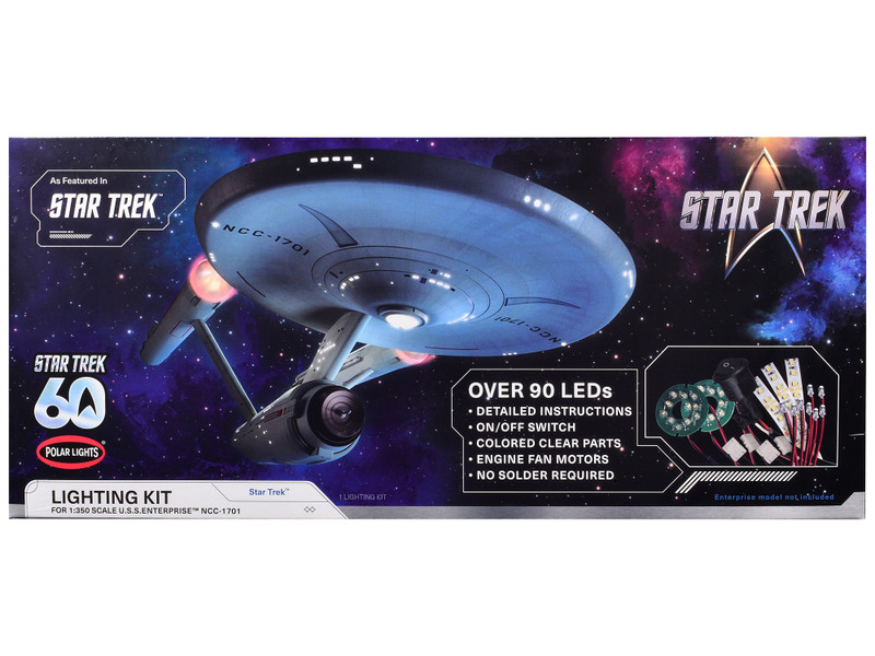 Skill 2 Model Kit Star Trek The Original Series USS Enterprise 60th Anniversary Lighting Set for 1/350 Scale Model Polar Lights MKA076